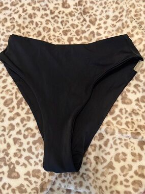 Sleek Black High-Cut Swim Bikini Bottoms